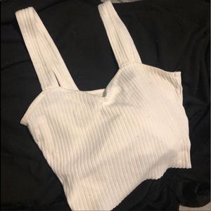 Ribbed White Crop Top